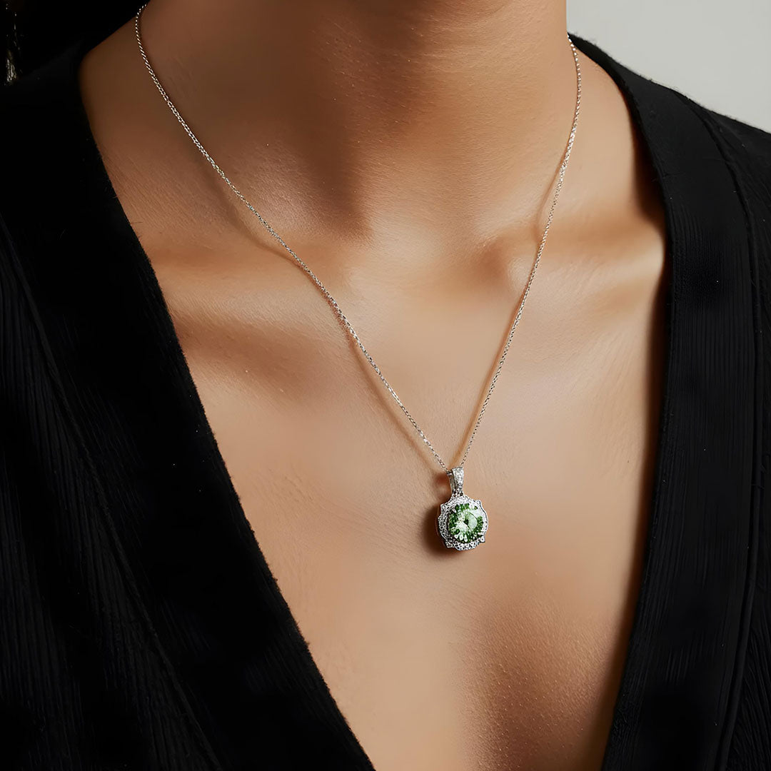Green Halo Necklace